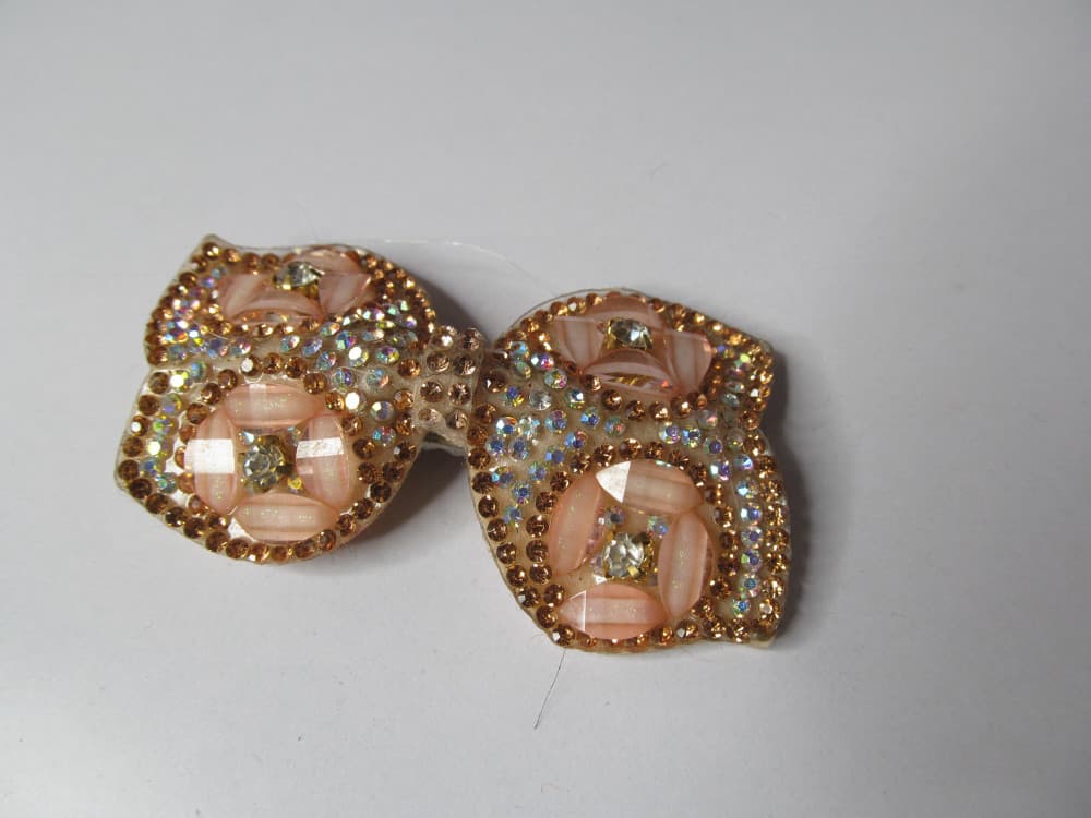Peach Designer Back Clip Hair Accessories with stones and Beads for Women