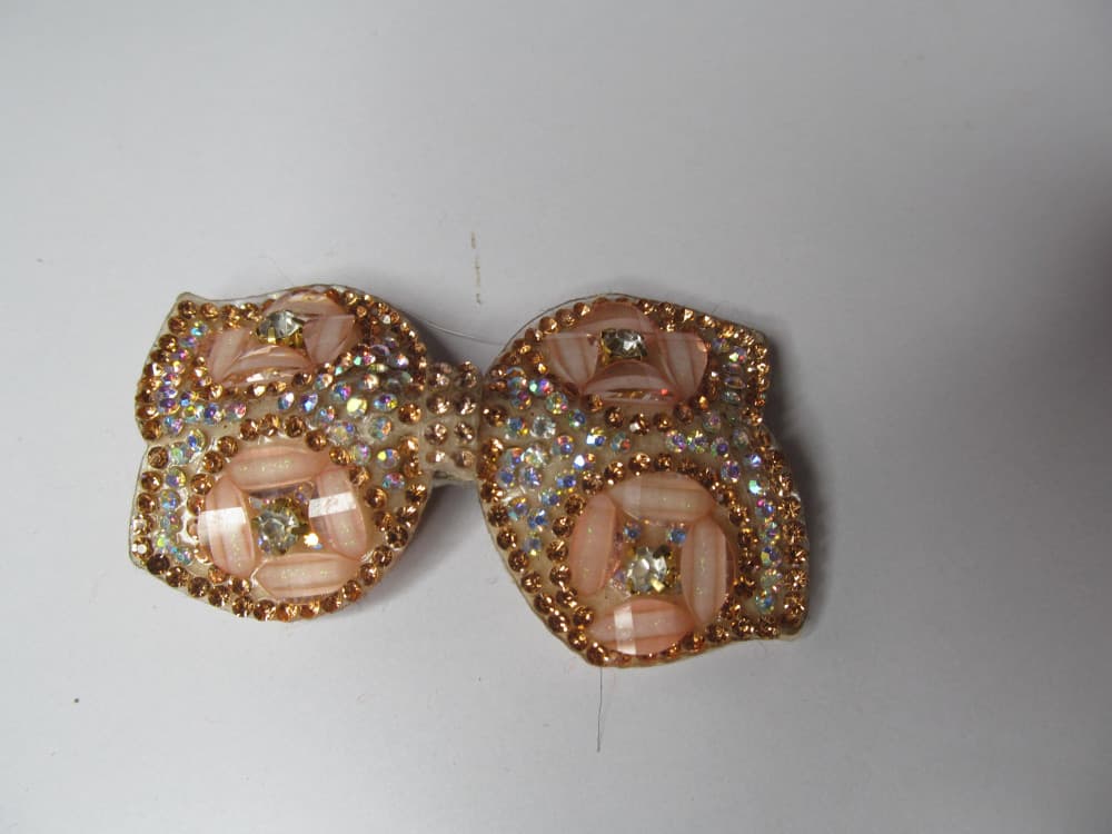 Peach Designer Back Clip Hair Accessories with stones and Beads for Women
