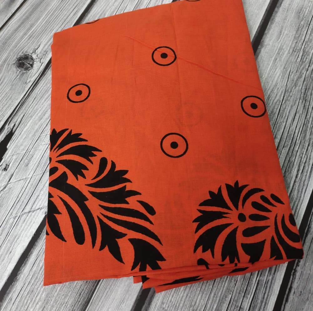 Orange Cotton Printed Nighty for women