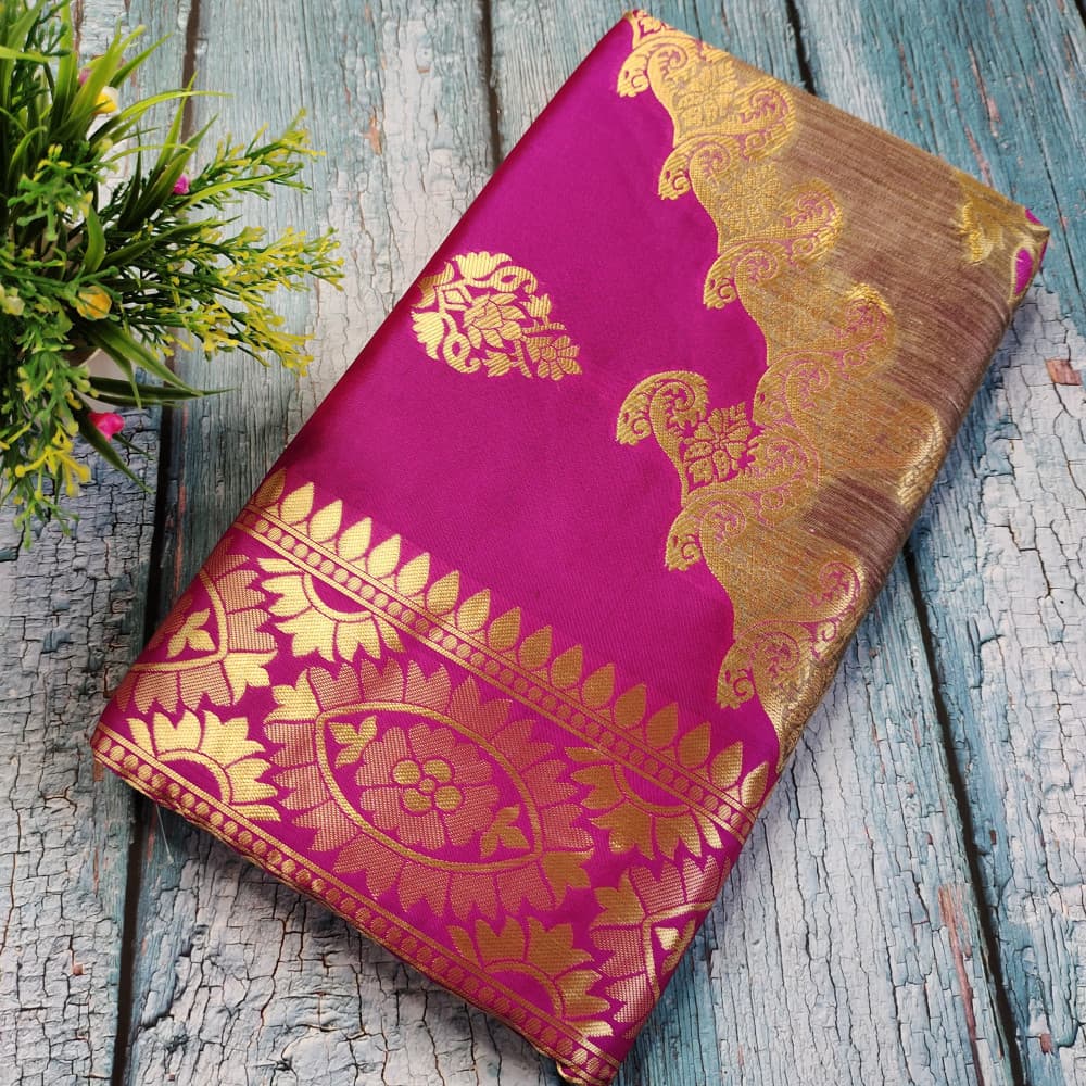 Fuchsia Pink New Pallu Pattern Latest Design Silk Saree