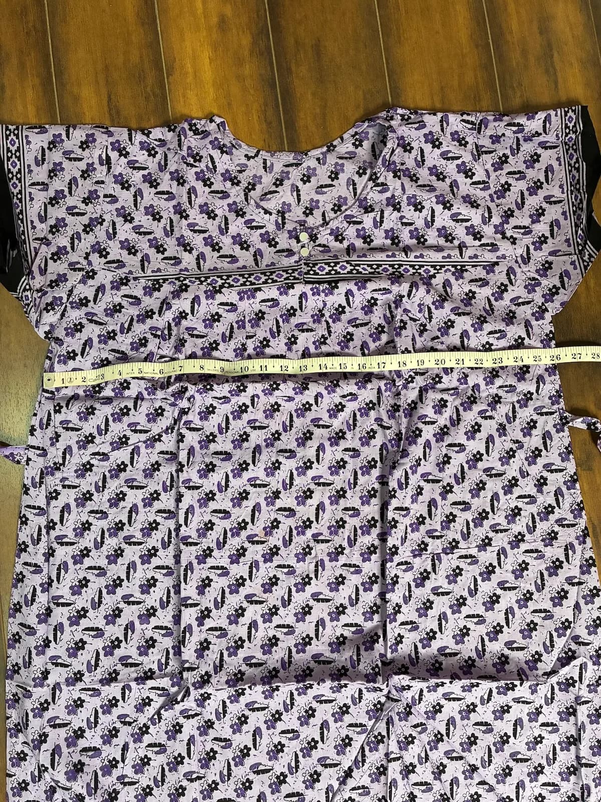Light Purple Women’s Floral Print Pure Cotton Nightgown / Nighty with Side Ties