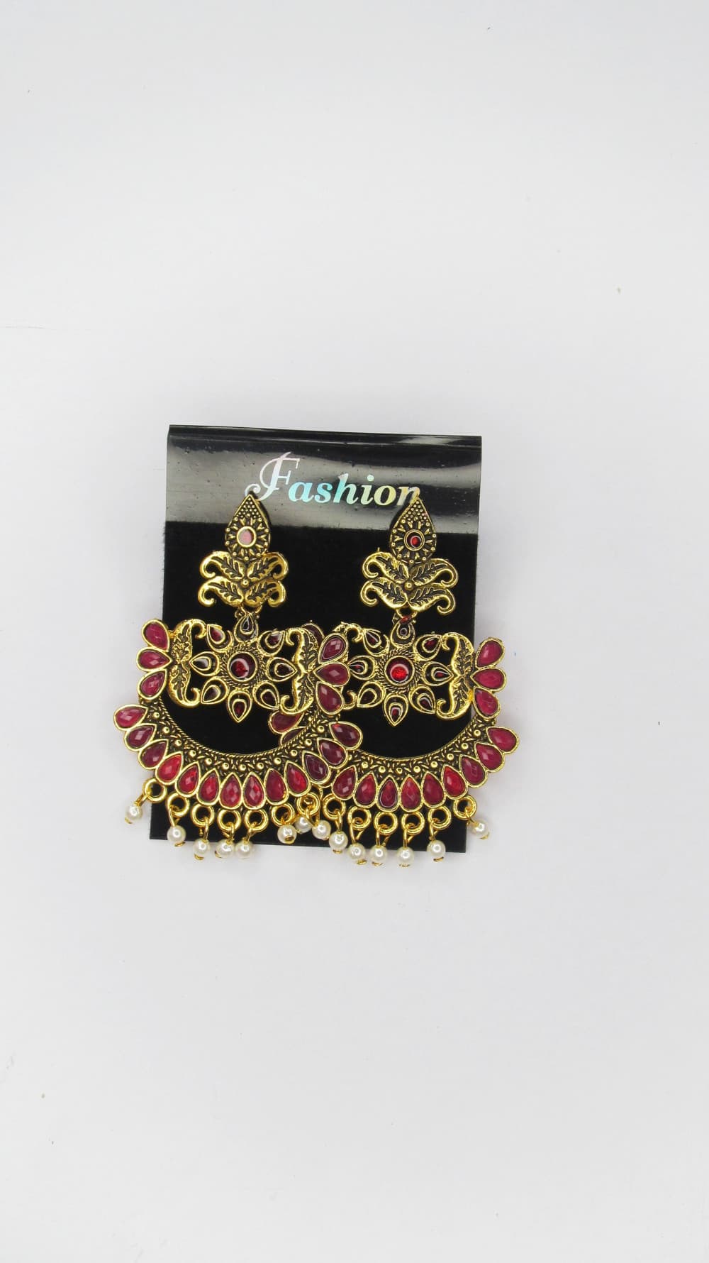 Maroon Women's Party wear Golden Earring