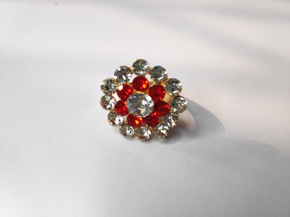 Red Women's Gold Plated Diamond Cocktail Ring
