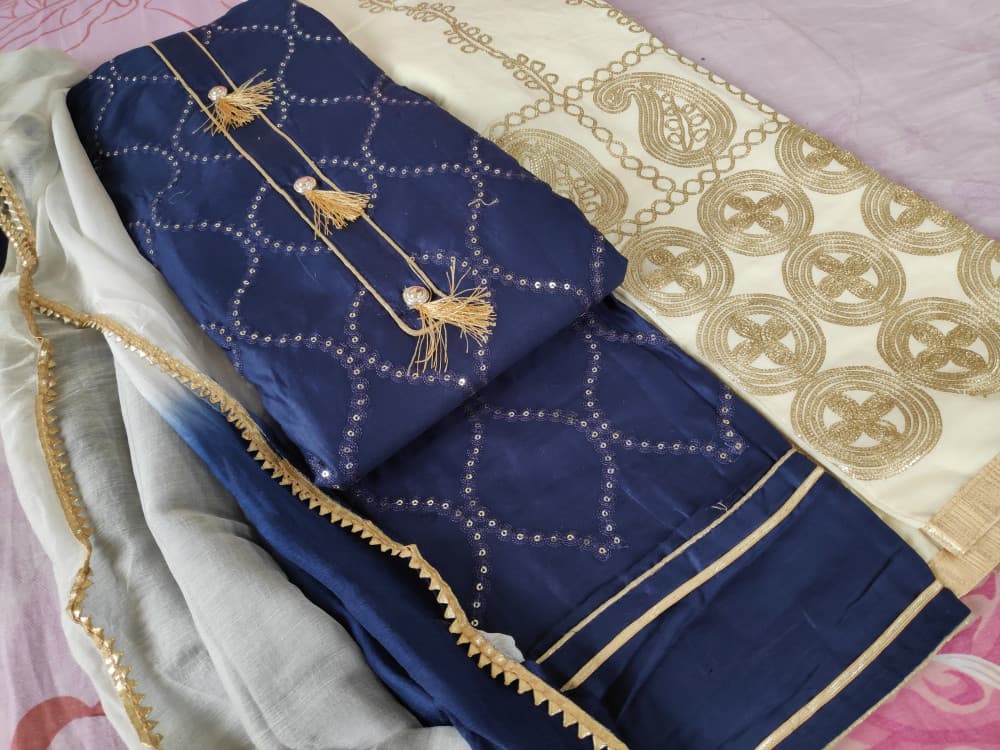Navy Blue Boutique Style Party Wear Suit