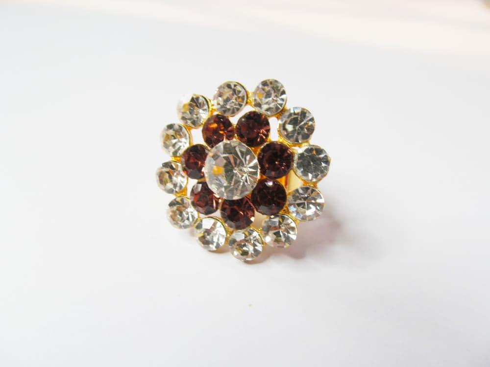 Mauve Women's Gold Plated Diamond Cocktail Ring