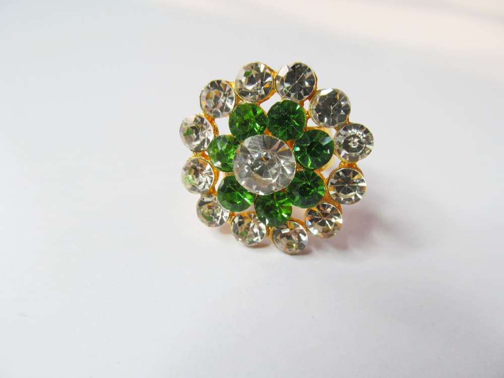 Light Green Women's Gold Plated Diamond Cocktail Ring