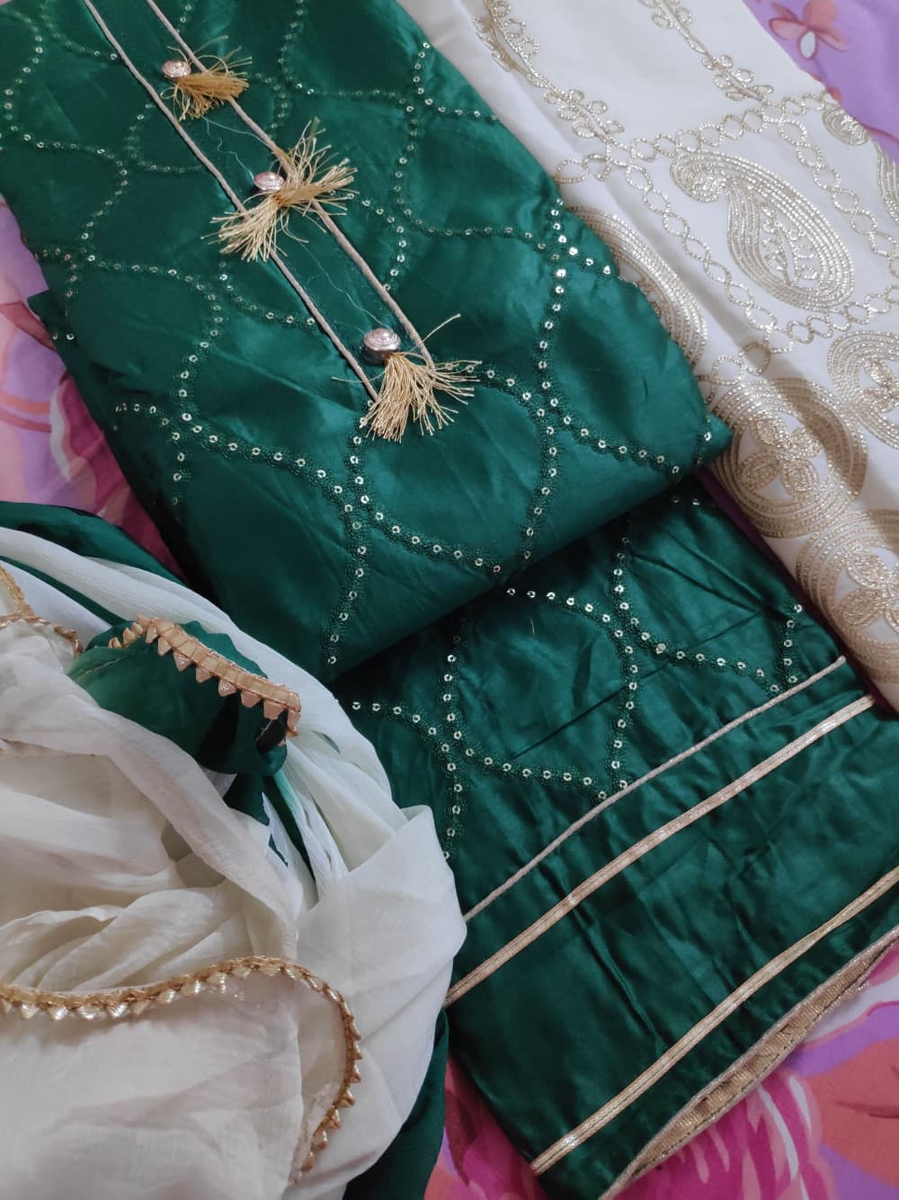 Dark Green Boutique Style Party Wear Suit