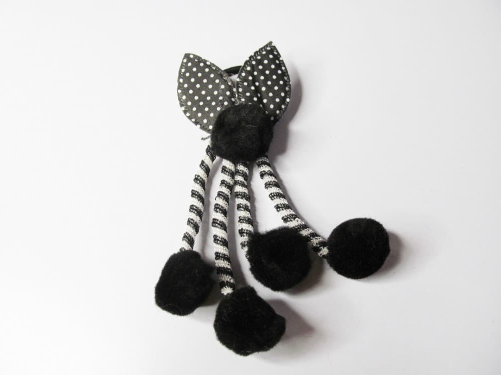 Black Girl's Rabbit Ear Hair Tie Rubber Bands Style Ponytail Holder