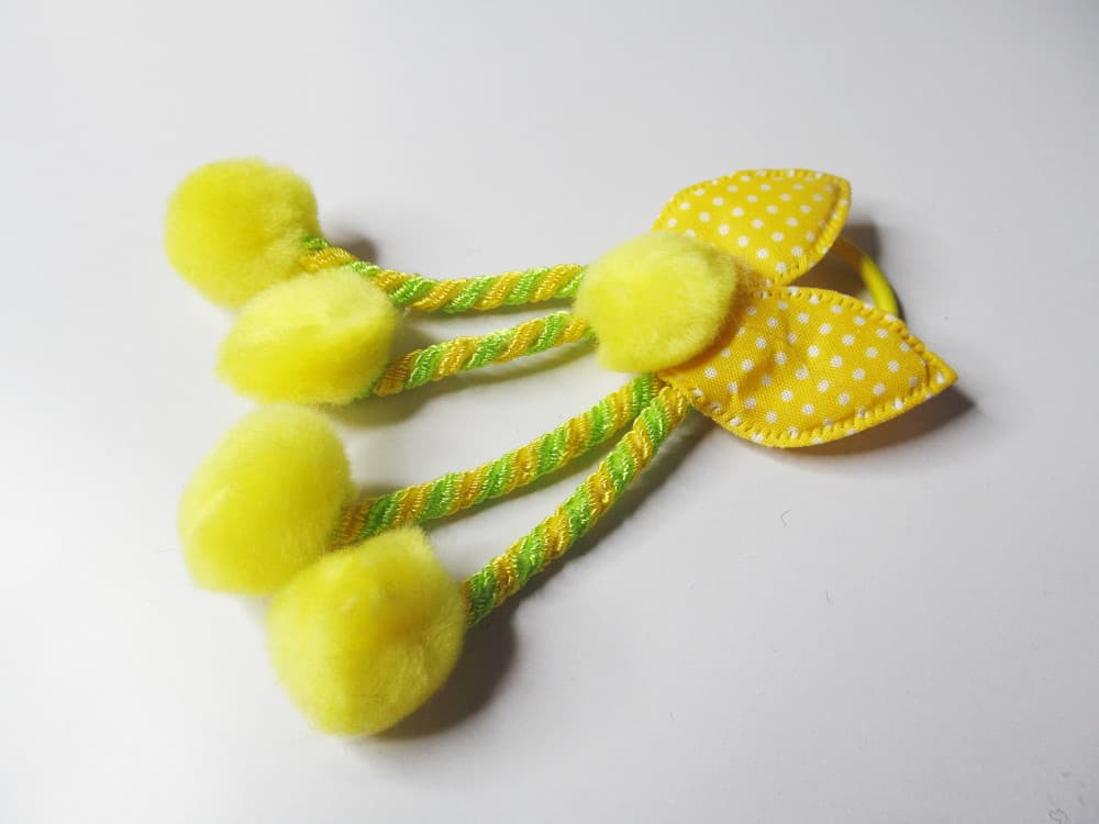 Lemon Girl's Rabbit Ear Hair Tie Rubber Bands Style Ponytail Holder