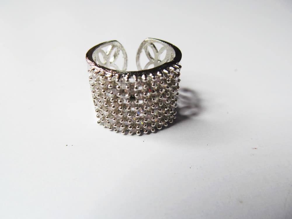 Silver Girls/ Women's A D Finger Ring