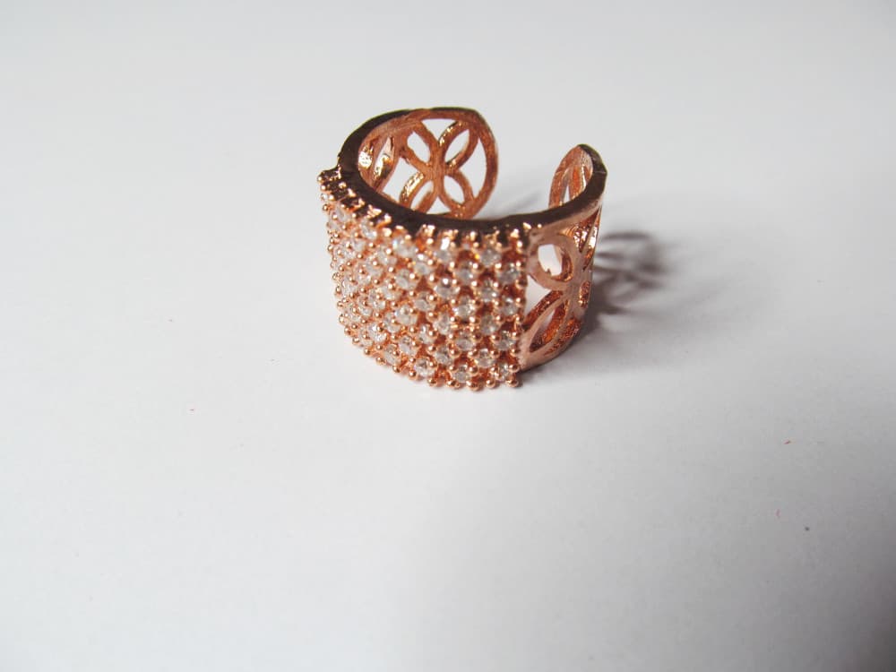 Rose Gold Girls/ Women's A D Finger Ring