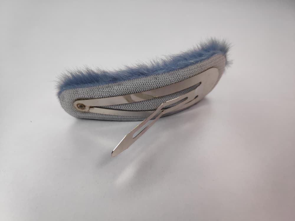 Greyish Blue Fancy Furry Tic Tac Clip for Girls