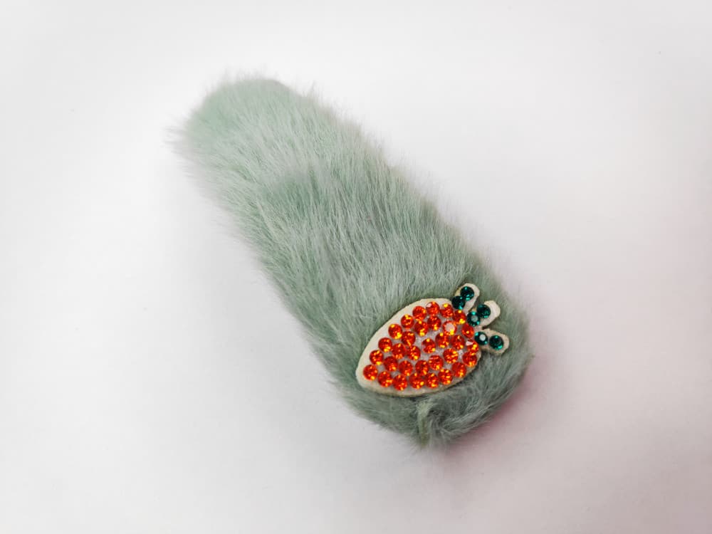 Light Green Fancy Furry Tic Tac Clip for Girls