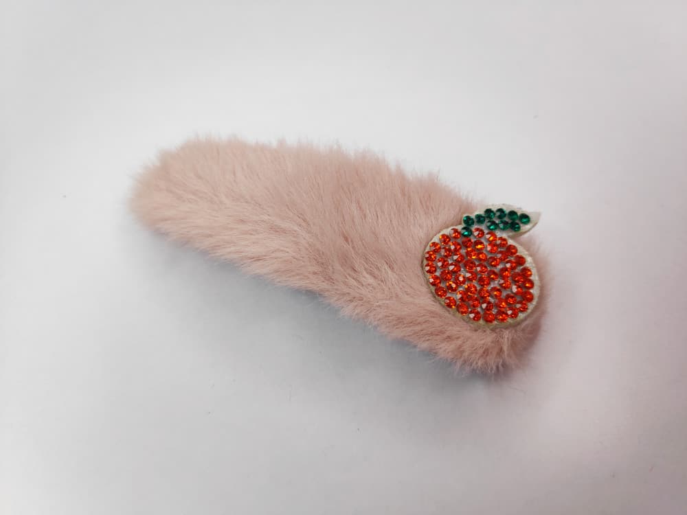 Mauve Fancy Furry Tic Tac Clip for Girls