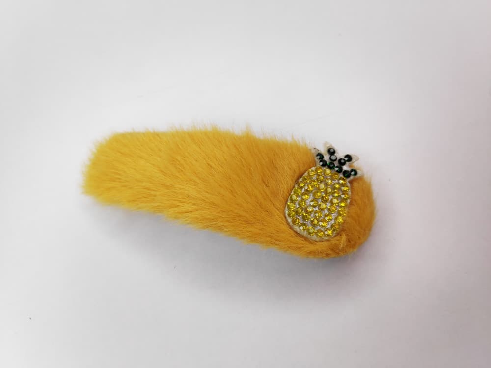 Yellow Fancy Furry Tic Tac Clip for Girls