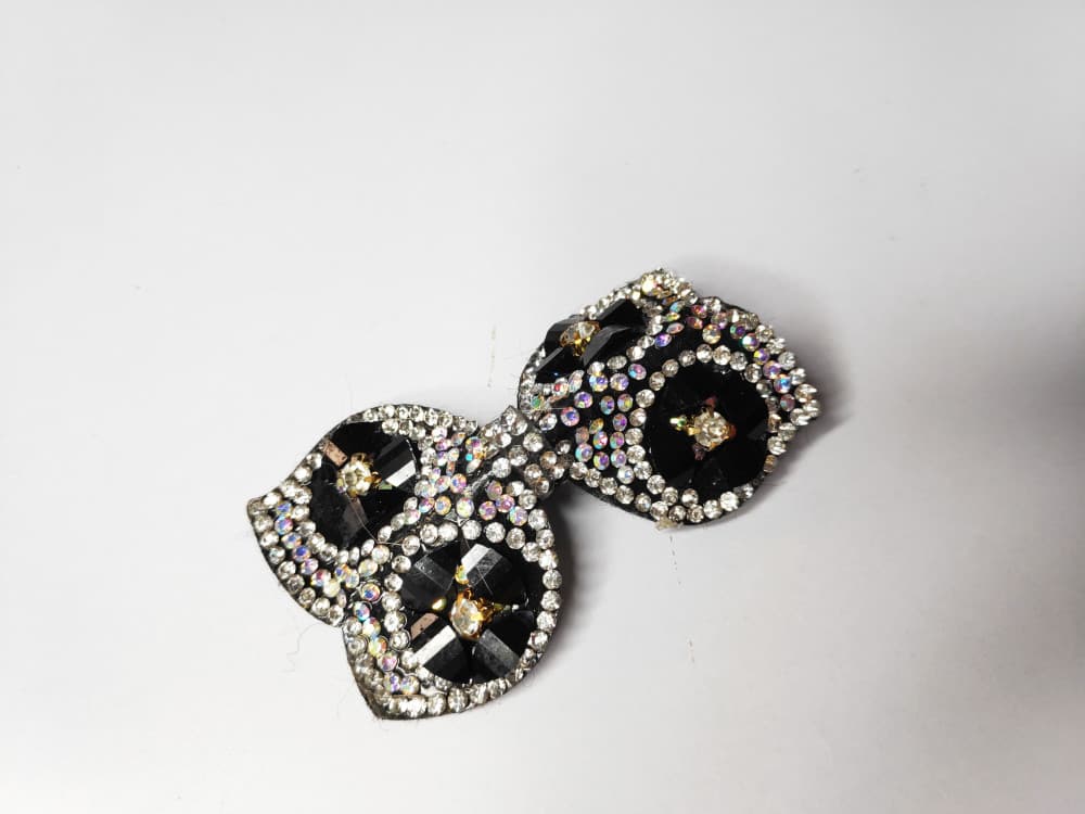 Black Designer Back Clip Hair Accessories with stones and Beads for Women