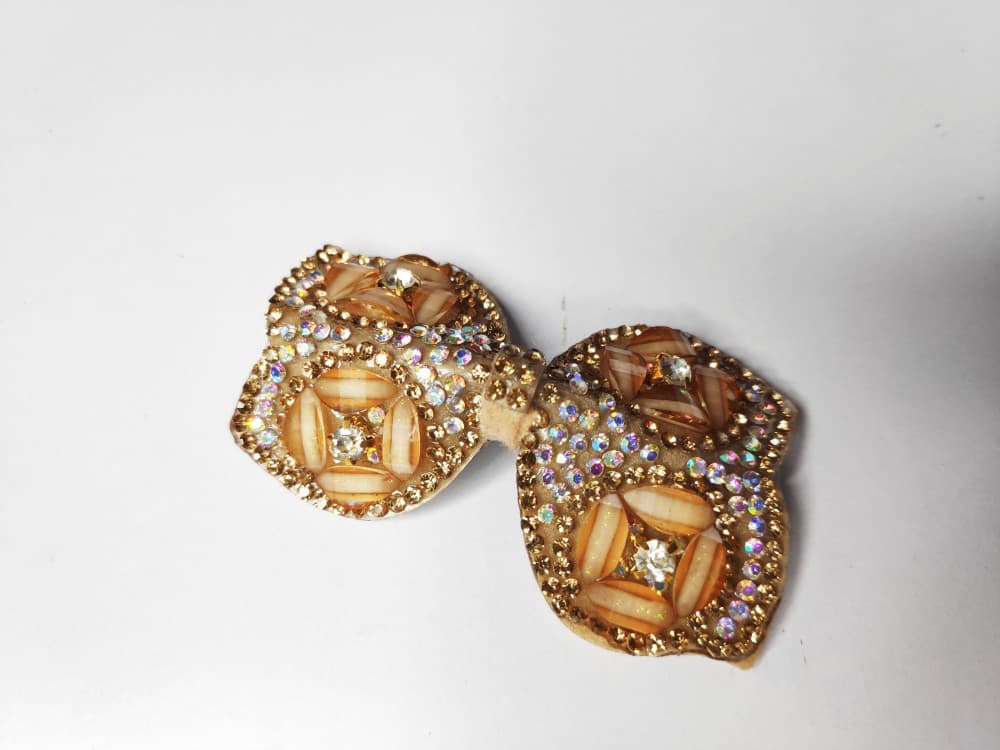 Golden Designer Back Clip Hair Accessories with stones and Beads for Women