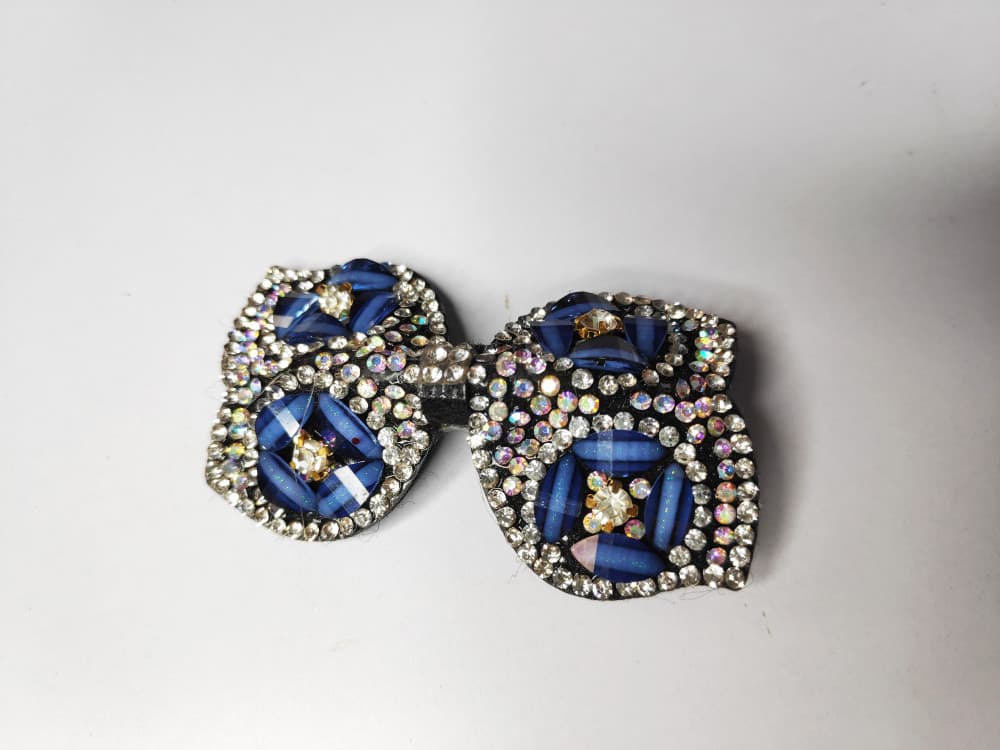 Navy Blue Designer Back Clip Hair Accessories with stones and Beads for Women
