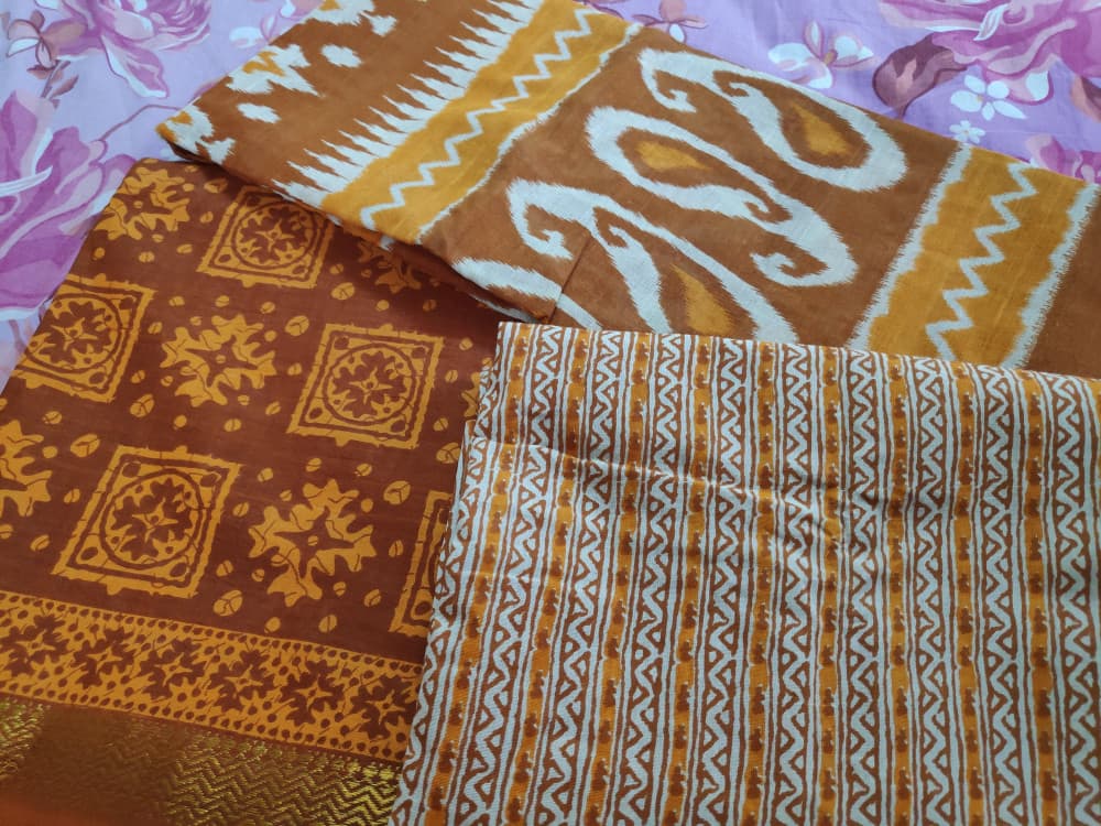 Mustard Casual Wear Cotton Suit