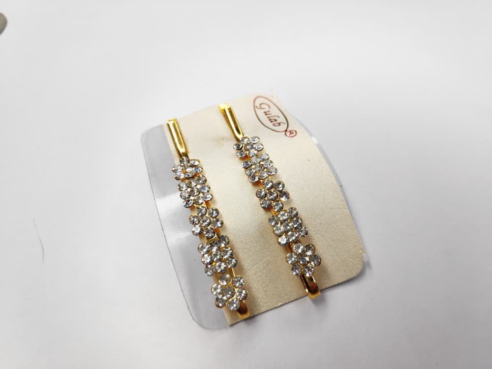 White Party wear hair Clips Diamond Bobby Pins