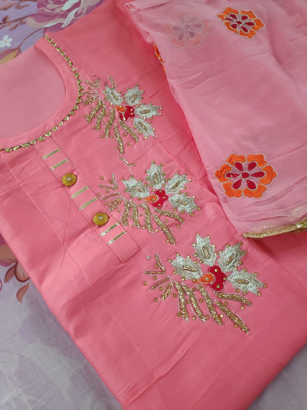 Peach Boutique Style Party Wear Suit
