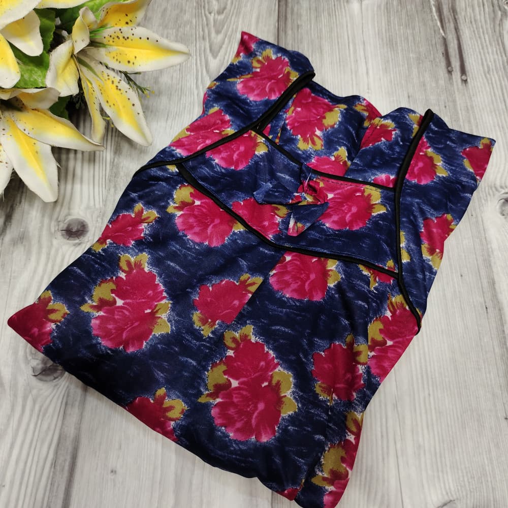 Magenta Flower Print Nighty for women