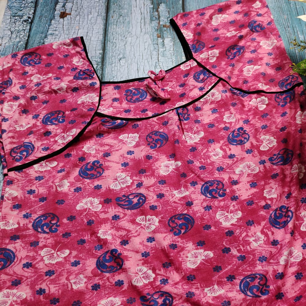Bubblegum Hosiery cotton Printed Nighty for Ladies