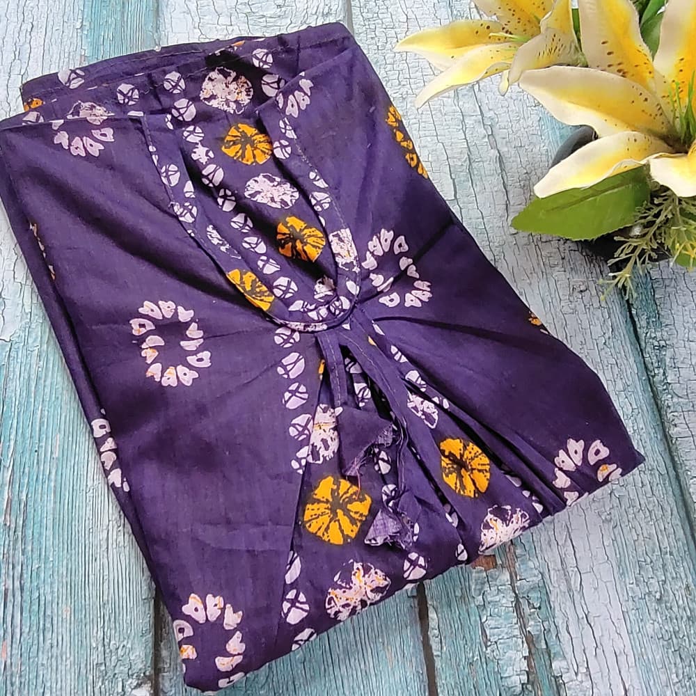 Purple Batik Cotton Printed Nighty for women