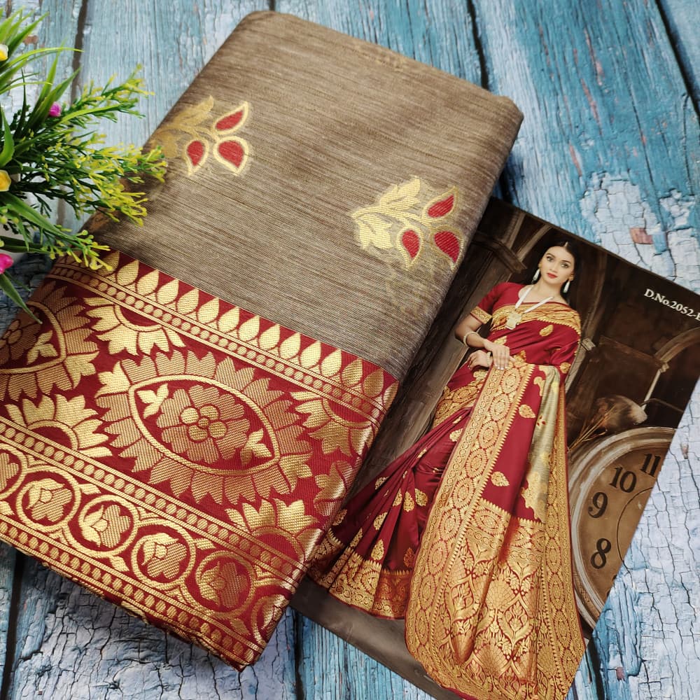 Maroon New Pallu Pattern Latest Design Silk Saree