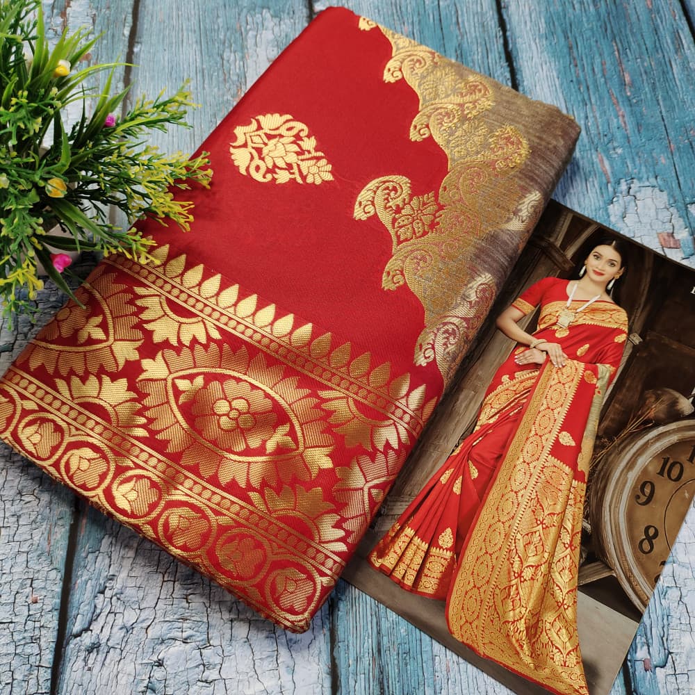 Red New Pallu Pattern Latest Design Silk Saree
