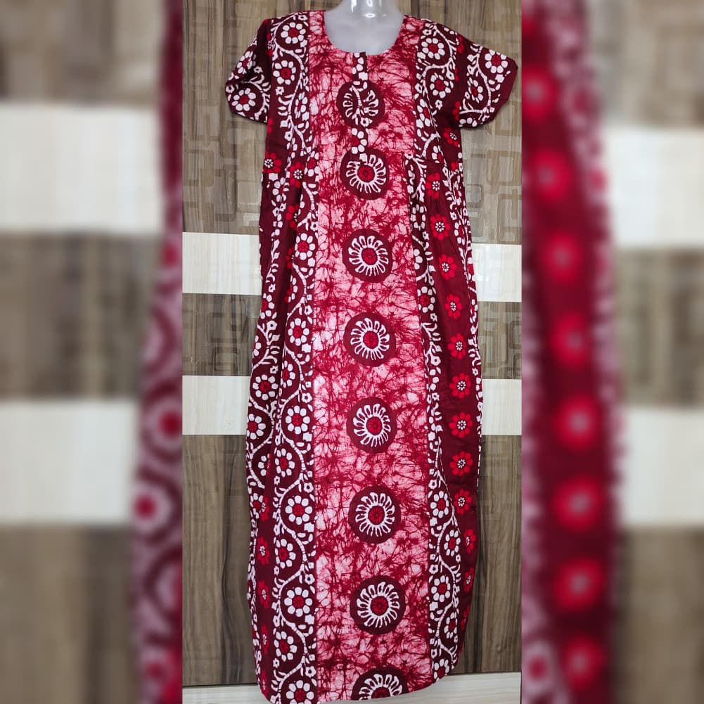 Coke Cotton Batik Print Night Gown