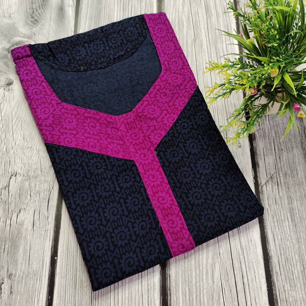 Black Cotton Printed Nighty for Ladies
