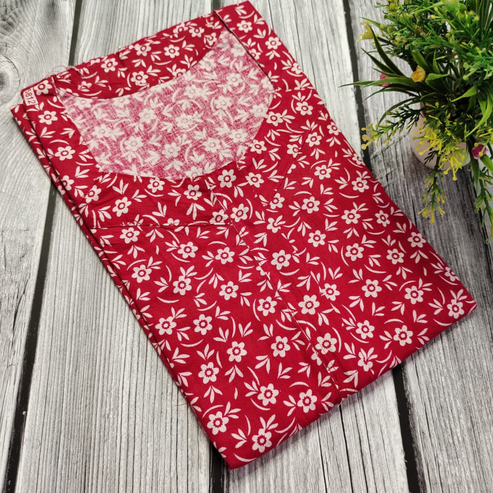 Magenta Cotton Printed Nighty for Ladies