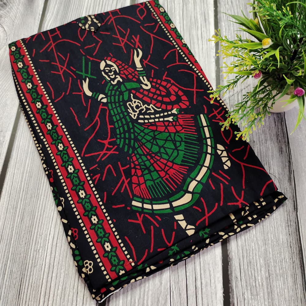 Black Gujri Print Pure Cotton Nighty for Ladies