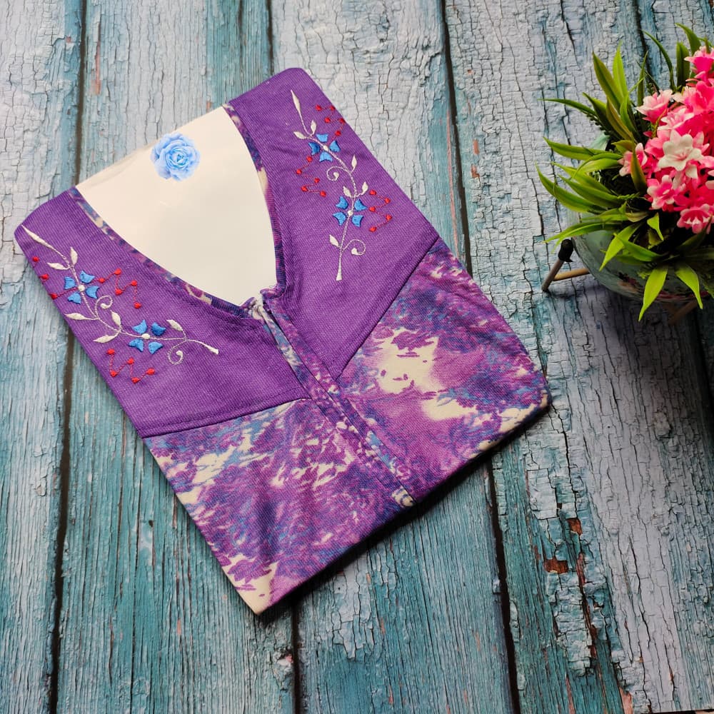 Purple XXL & XXXL Size Hosiery Nighty with Zip