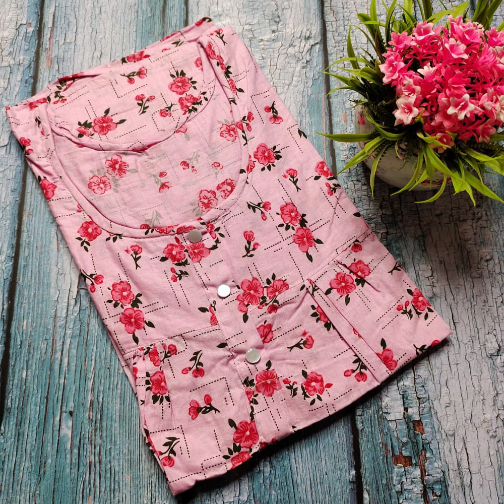 Pink XXXL Pure Cotton Nighty for Women