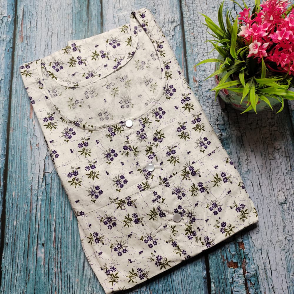 Purple XXXL Pure Cotton Nighty for Women