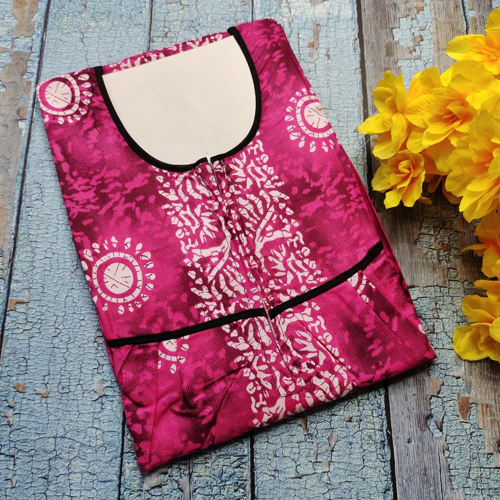 Pink Summer Nighty for Women Batik Print