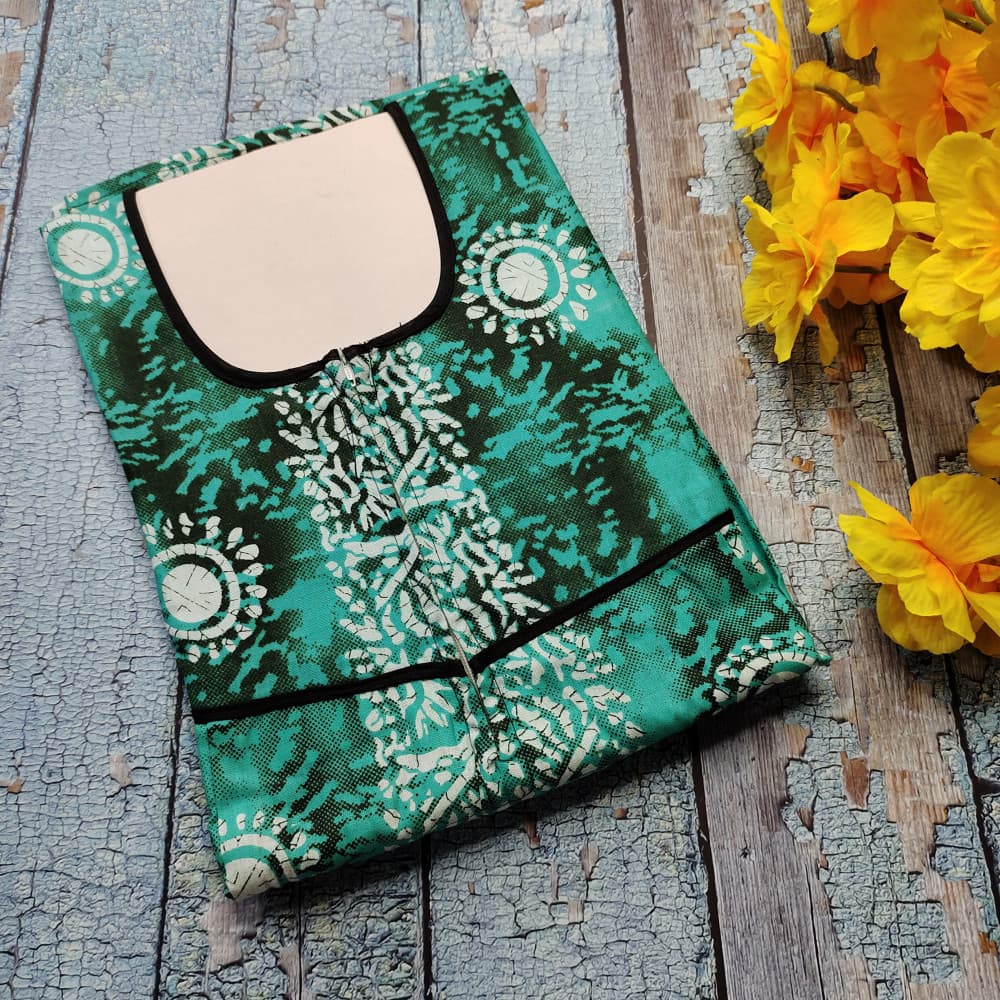 Rama green Summer Nighty for Women Batik Print