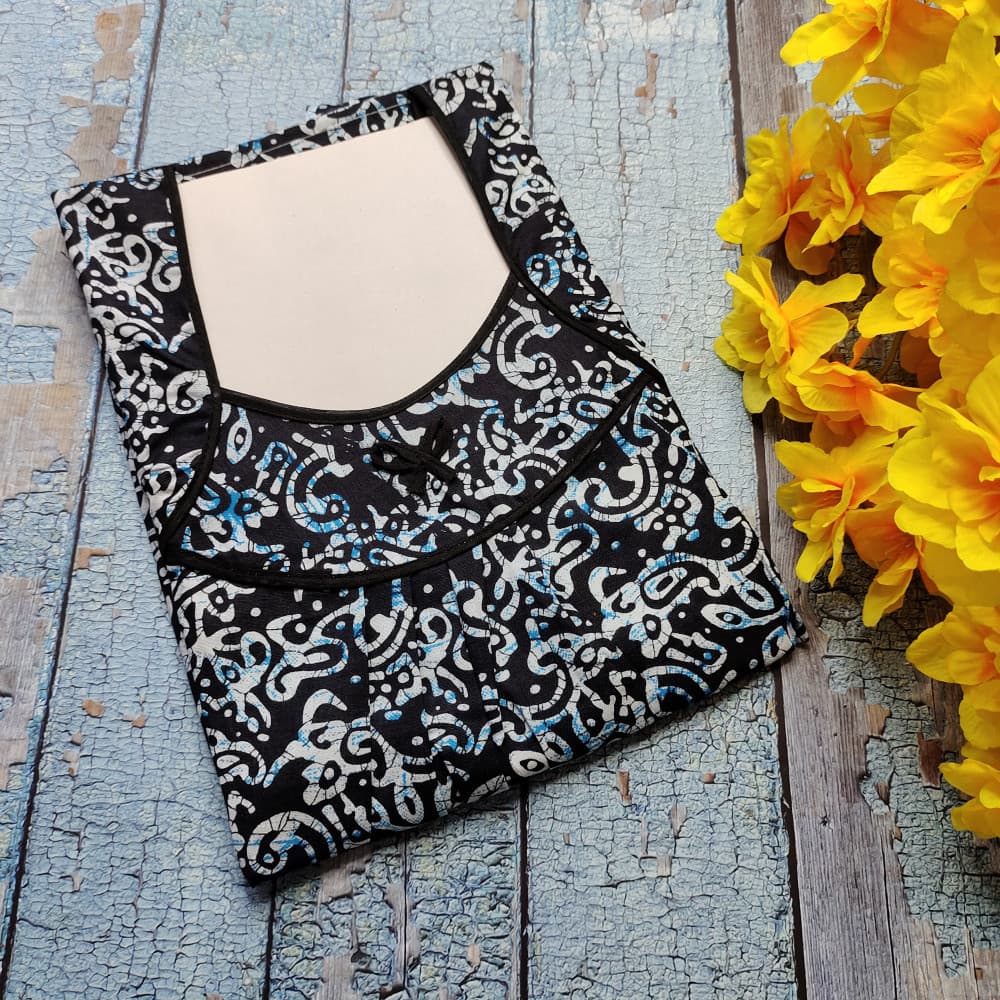 Navy Blue Summer Nighty for Women Batik Print