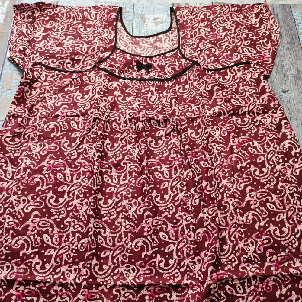Coke Summer Nighty for Women Batik Print
