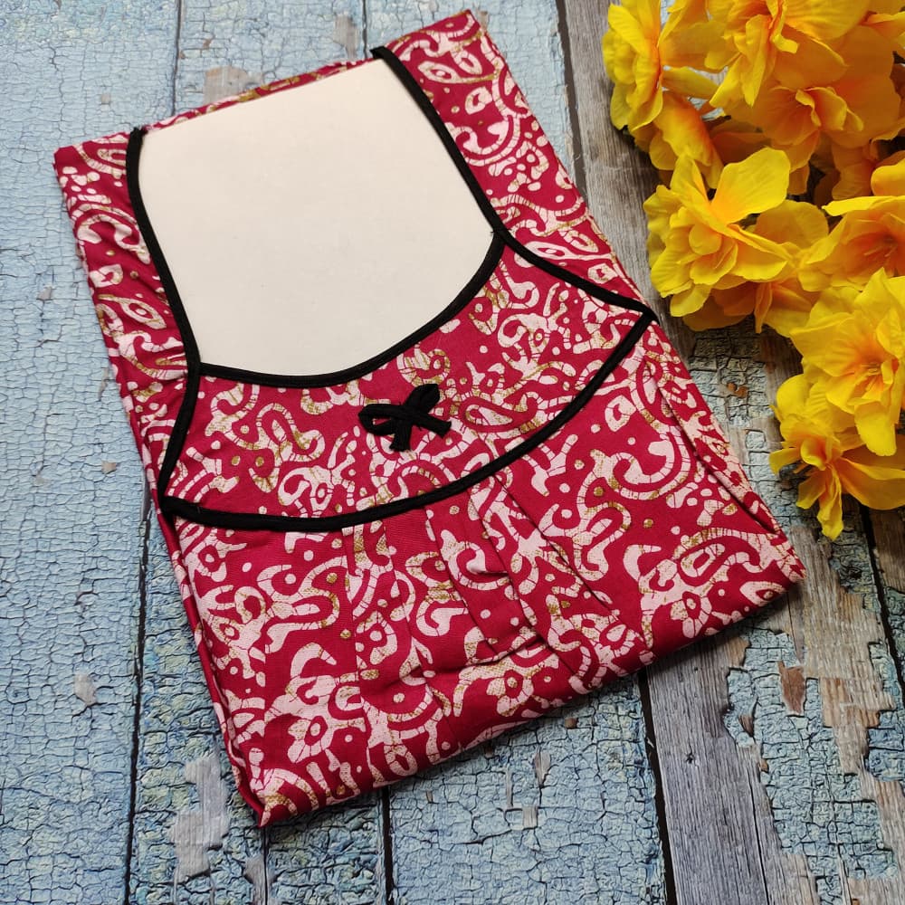 Magenta Summer Nighty for Women Batik Print