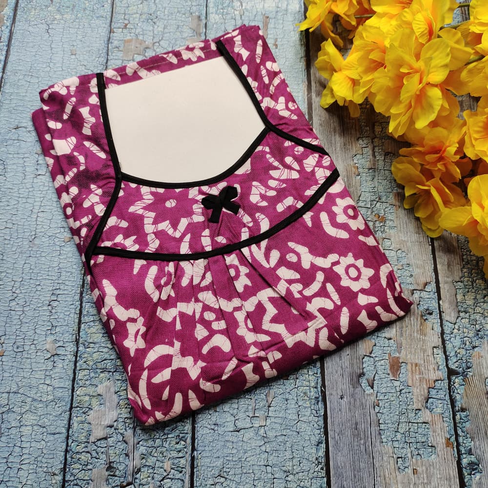 Purple Summer Nighty for Women Batik Print