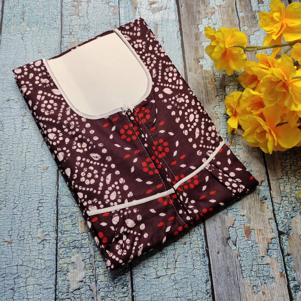 Coke colour Summer Nighty for Women Batik Print