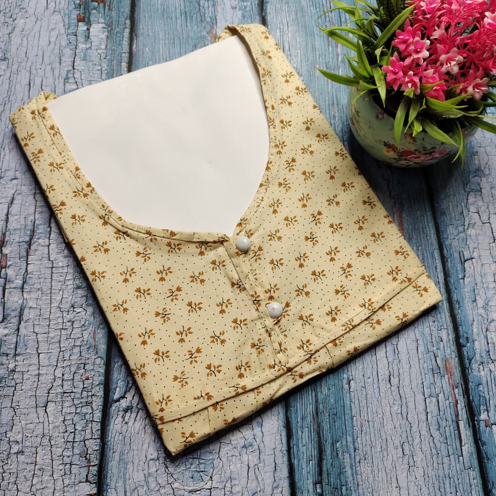 Light Yellow XXXL Pure Cotton Nighty for Women