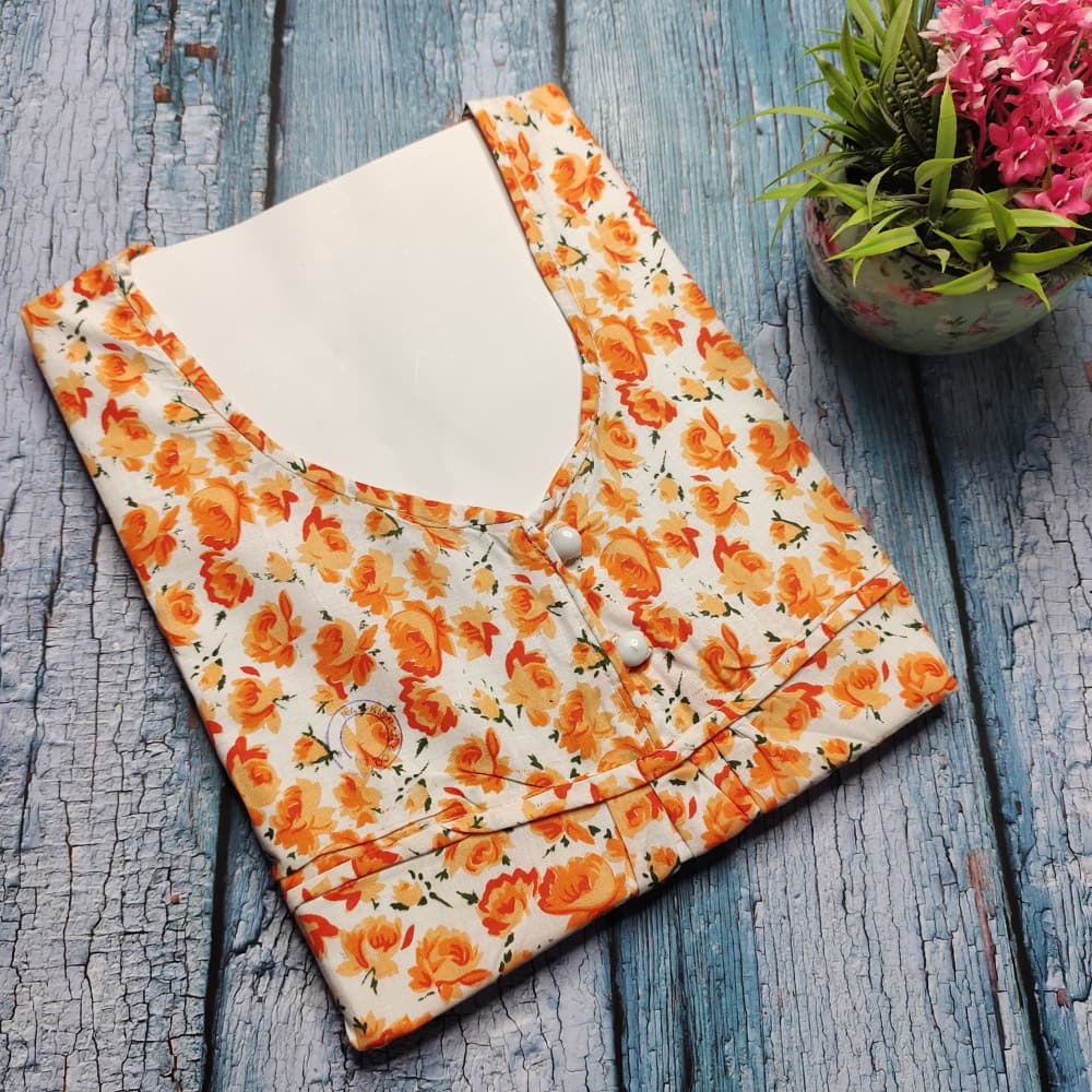 Orange XXXL Pure Cotton Nighty for Women