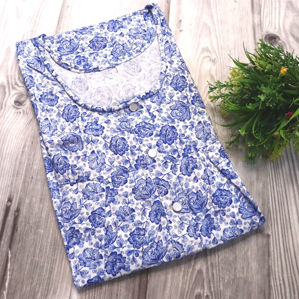 Blue 4XL - Plus Size Pure Cotton Nighty for Women