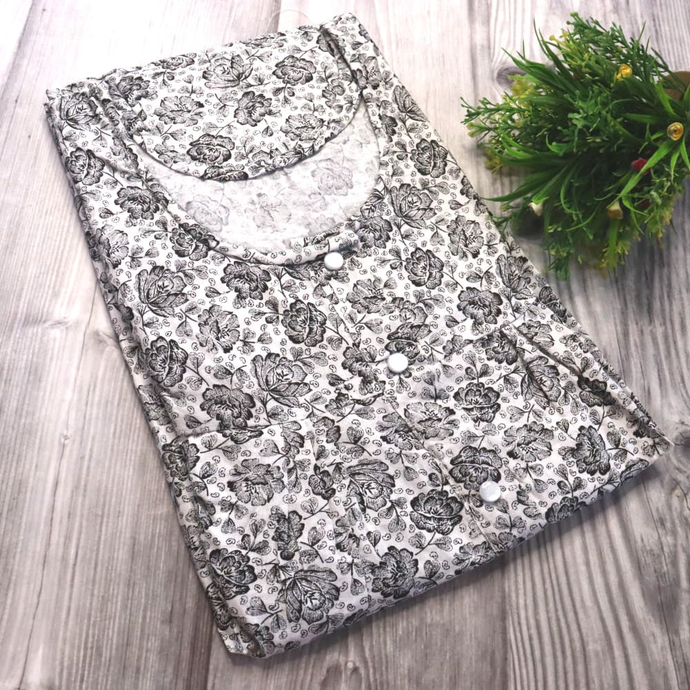 Black 4XL - Plus Size Pure Cotton Nighty for Women