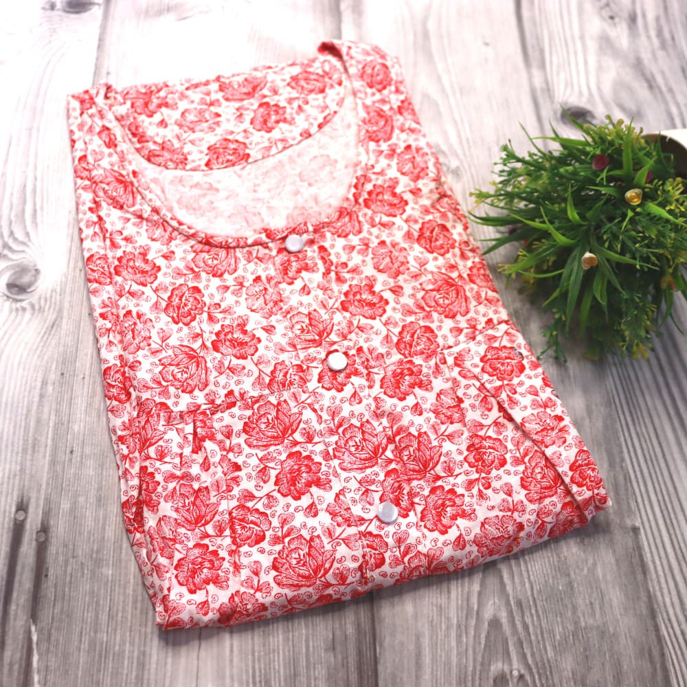 Red 4XL - Plus Size Pure Cotton Nighty for Women