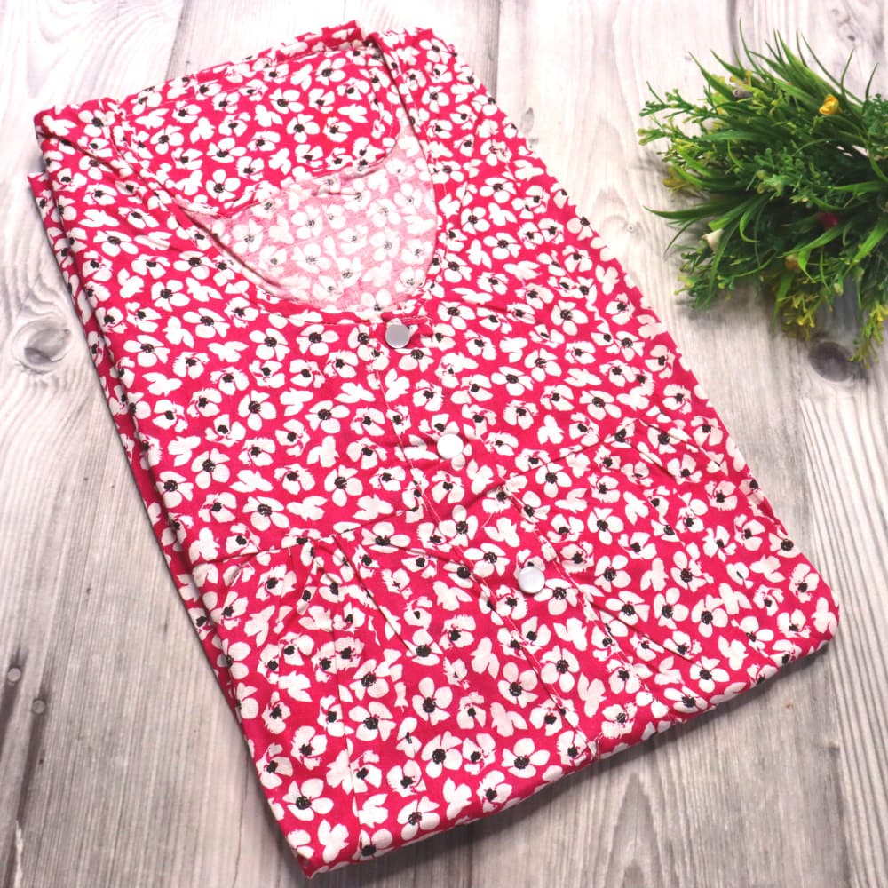 Magenta 4XL - Plus Size Pure Cotton Nighty for Women